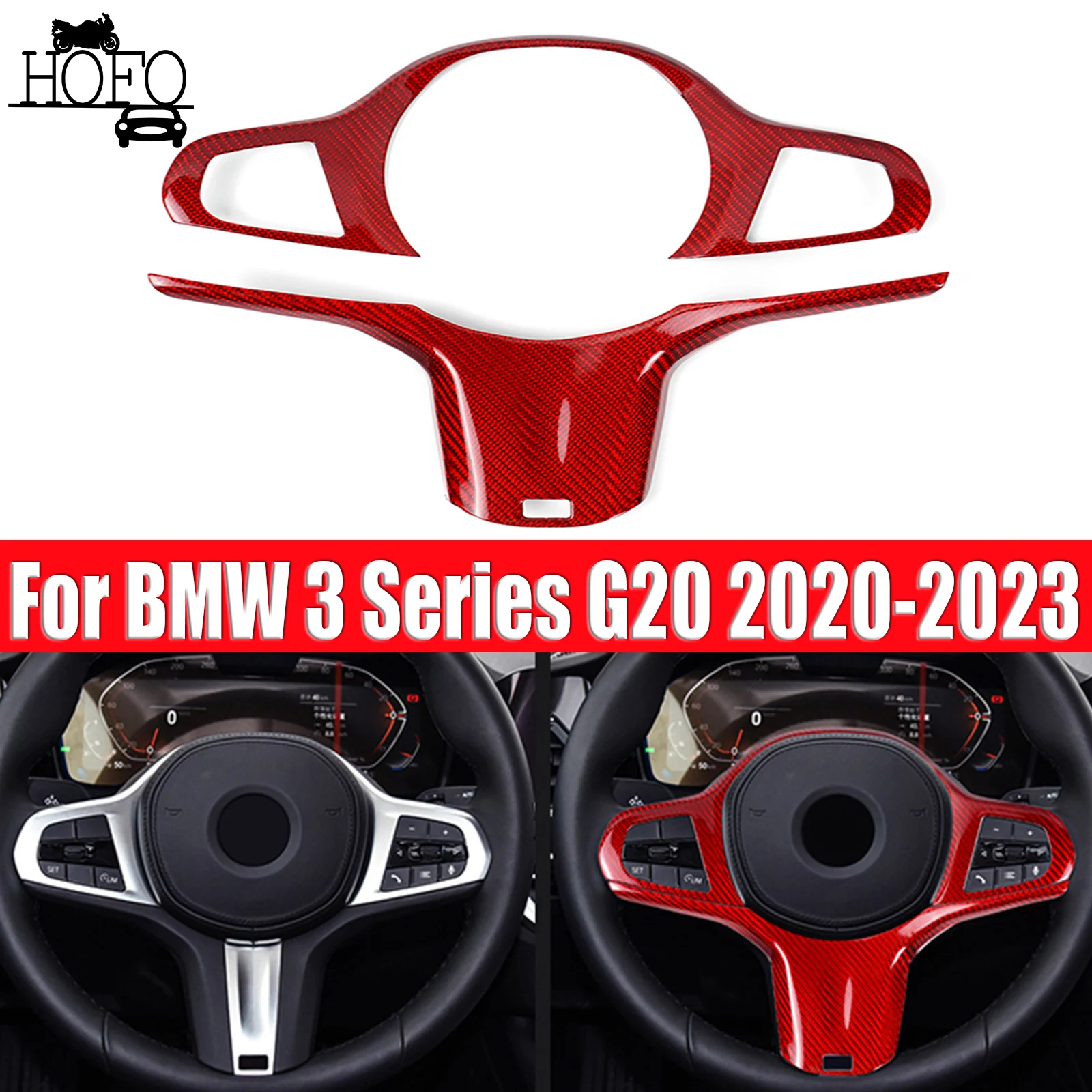 Car Steering Wheel Button Cover Trim For BMW 3 Series G20 2020-2023