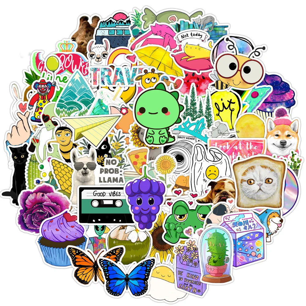 

10/35/70PCS Cartoon Small Fresh Cute Personalized Graffiti Stickers Decorative Laptop Water Cup Stationery Box Waterproof Decal