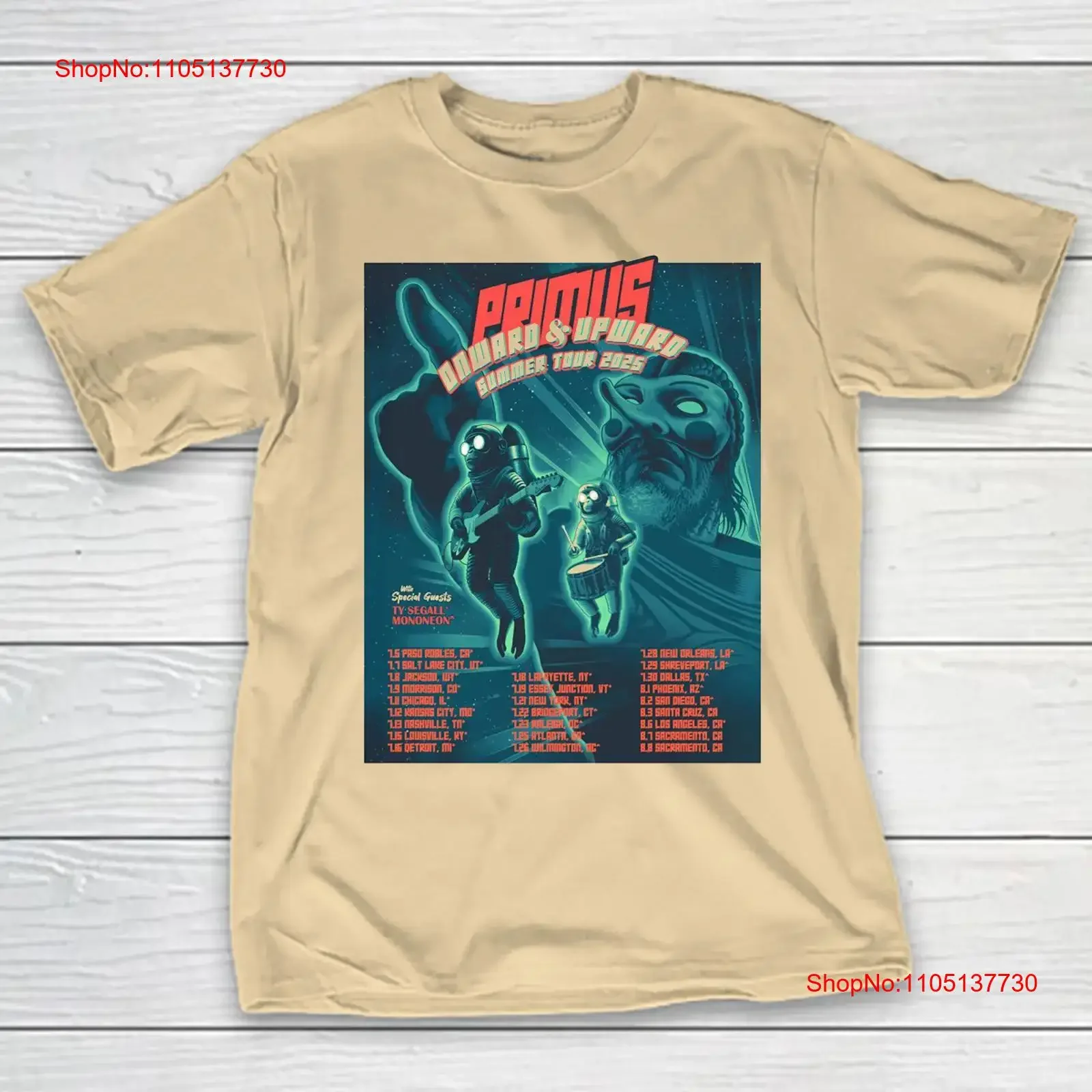 PRIMUS Onward Upward Summer Tour 2025 For Fan s to 5XL T shirt BM1315 vintage Washed Comfortable graphic Breathable streetwear