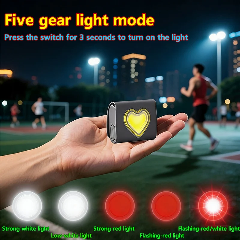 LED Safety Lights Run Light Outdoor Camping Silicone Clip Mode Walking Lamp Night headlamp Portable Magnetic Emergency Light