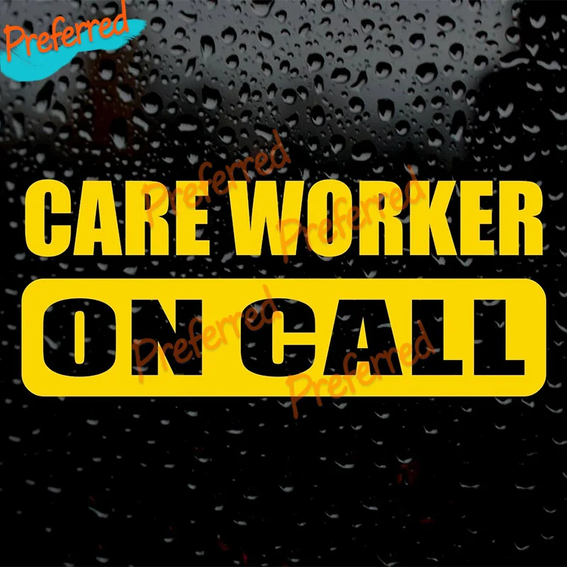 2x Care Worker on Call - Nurse Carer - Magenta Vinyl Decal Window Sticker Customizable in Any Sticker Size - No Background