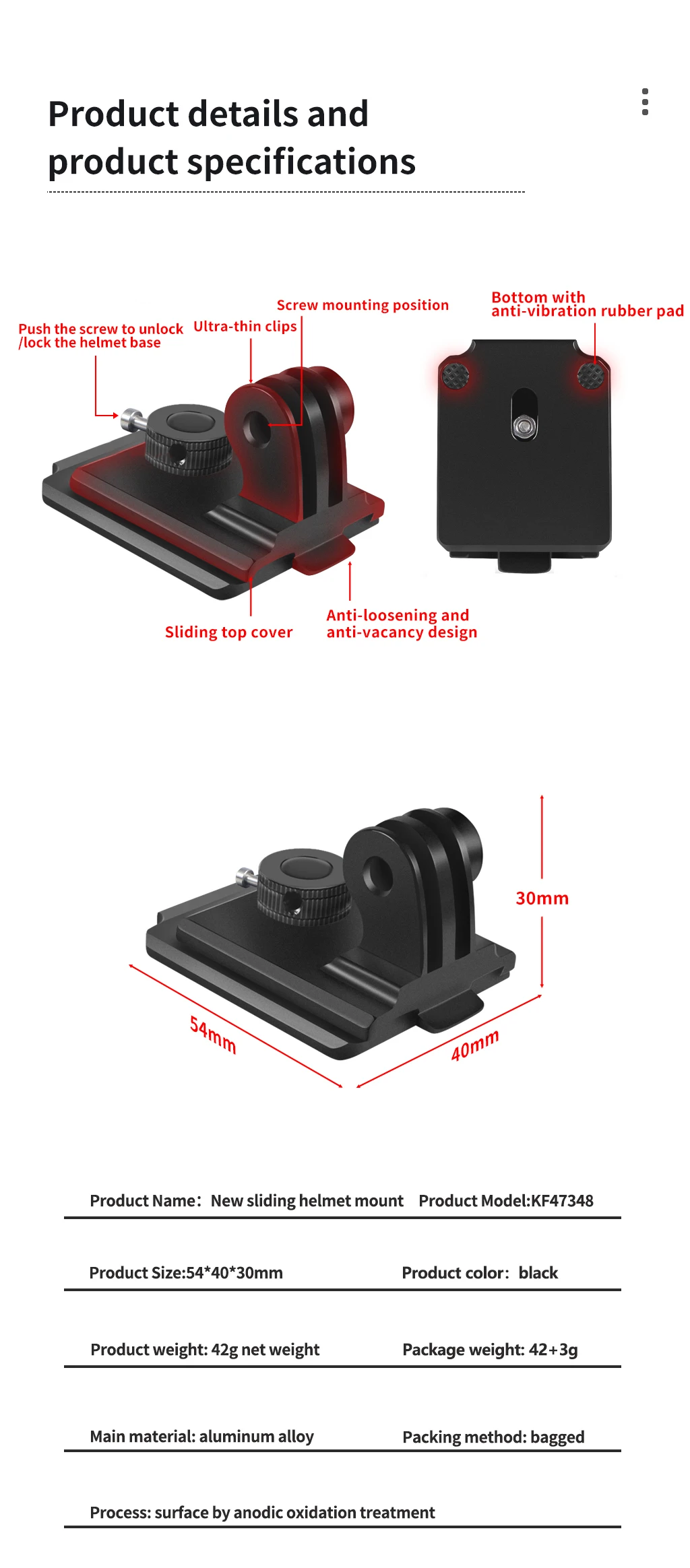 NVG Helmhalterung Basis für GoPro 13 11 10 8 für DJI Action 4 3 Kamera Motorrad Reiten Klettern Racing Sport Basis Halter Adapter – Detail 9