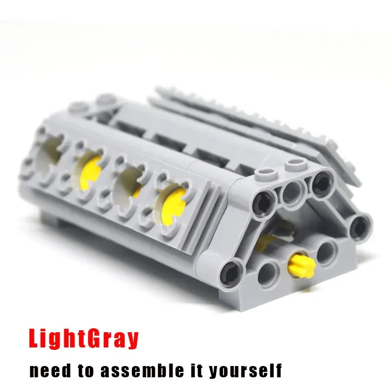 MOC high-tech automobile engine DIY transparency V8 air cylinder Accessories Bricks Compatible With Lego high-tech  Toys