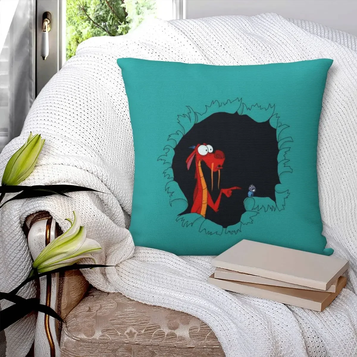 Mushu From Mulan Pillowcase Polyester Pillows Cover Cushion Comfort Throw Pillow Sofa Decorative Cushions Used for Home Bedroom