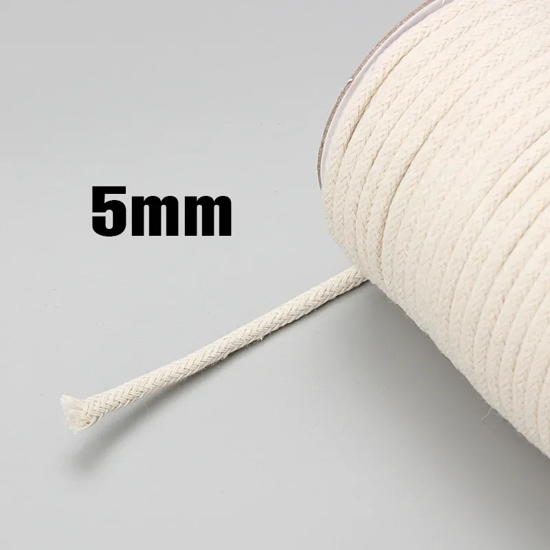 5mm black and white cotton rope DIY hand woven tapestry rope package Zongzi line hanging tag rope cotton thread 46m