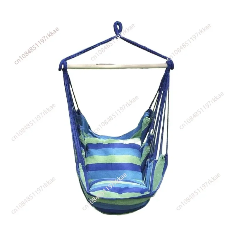 Canvas Hanging Hammock Chair Hanging Rope Swing Bed 200KG Load Bearing For Outdoor Garden Porch Beach Camping Travel no cushion