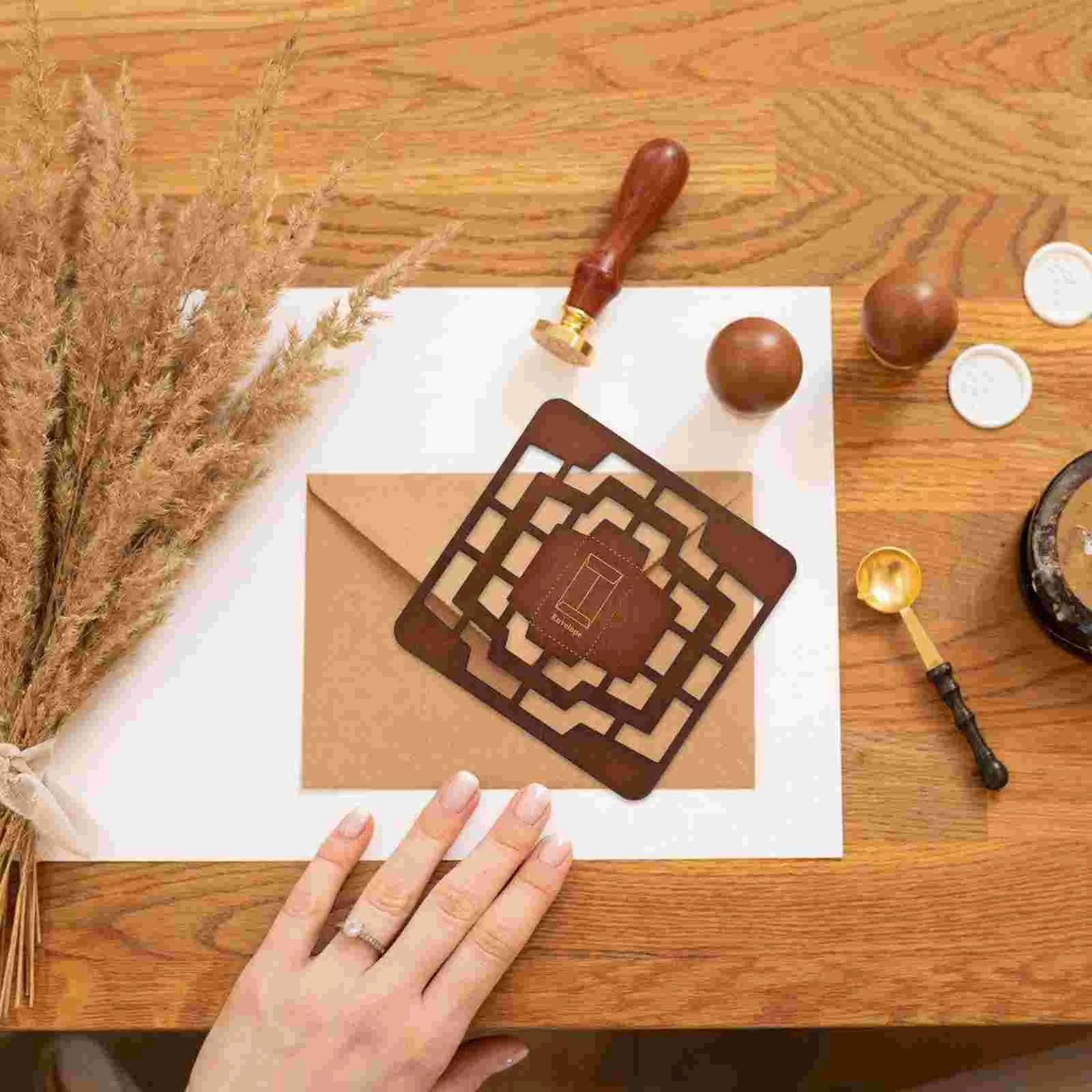 Wood Envelope Template Maker Vintage Stencil for Letter Greeting Card Gift Packaging Handmade Crafts Envelope Making