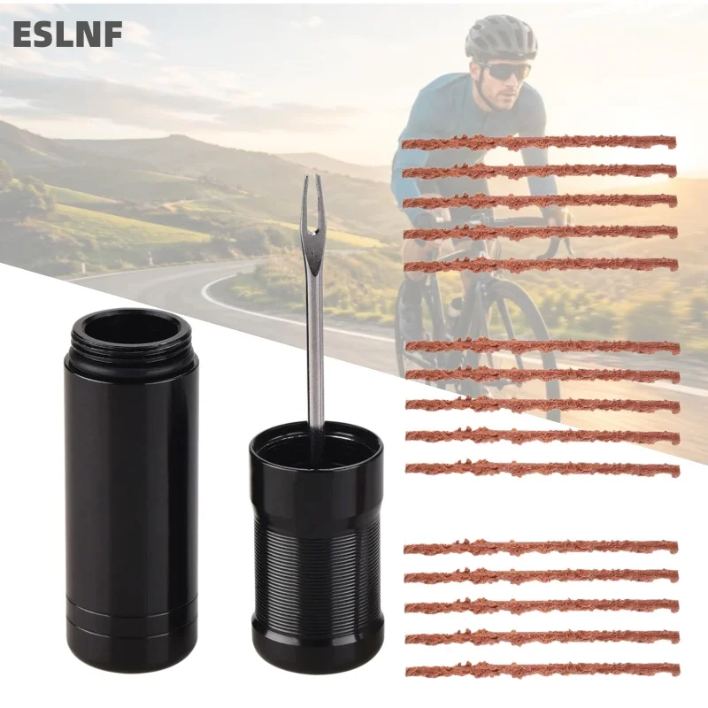 ESLNF Tubeless Tire Repair Kit for Road & MTB Bikes Rubber Plug Stopper, Bacon Strips & Insertion Tool for Puncture Fixes