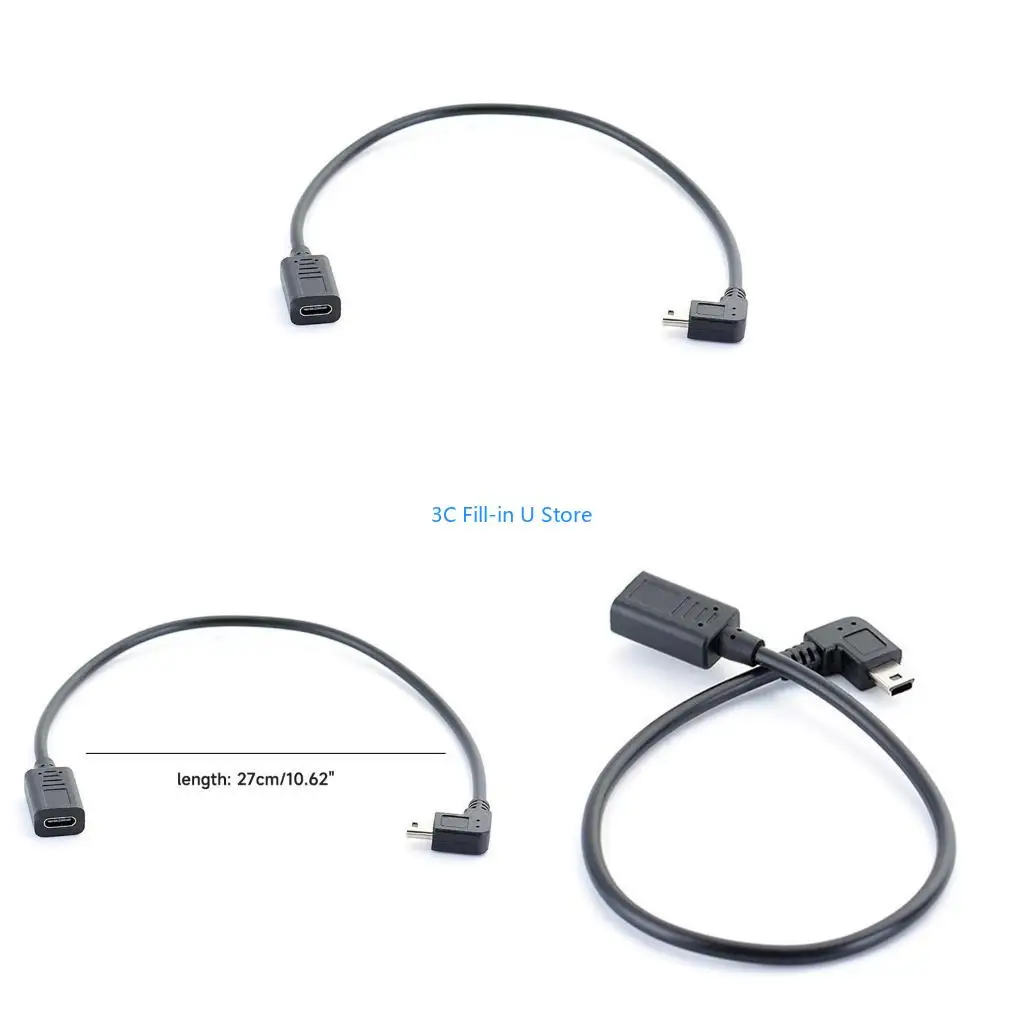 G8TA Mini USB Cable Type C Female to Mini USB Male Charging Connectors Data Transfer