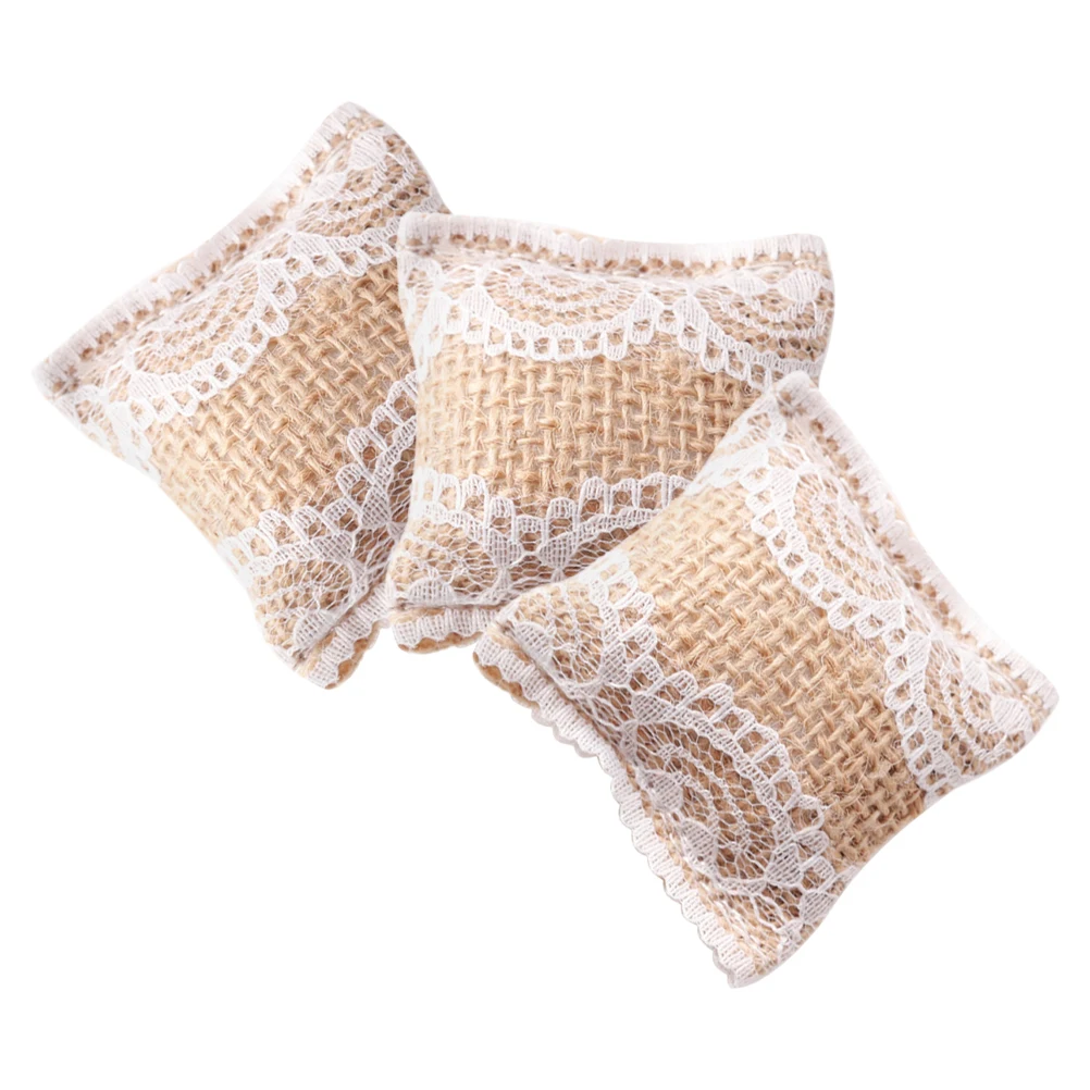 

3 Pcs Furniture Simulation House Pillow Throw Pillows for Couch Linen Miniature Model