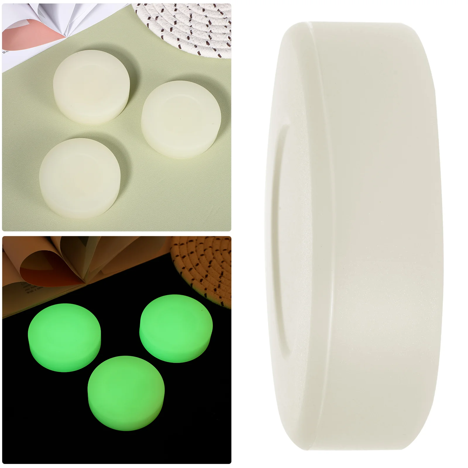 Rondella di ghiaccio luminosa Forniture per giochi di hockey su rulli in PVC Palline portatili per dischi da strada Divertimento giocattolo assorbente per la luce solare per i genitori