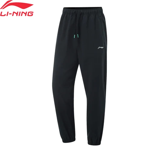 Li-Ning 남성용 트레이닝 팬츠, PFC-FREE 방수 정사이즈 핏, 89.8% 폴리에스테르 10.2% 스판덱스 안감 스포츠 바지, AYKV045 