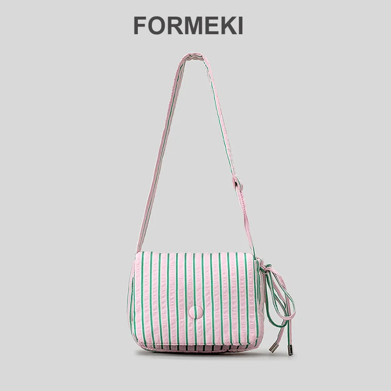 

Formeki новая женская сумка через плечо повседневная Ins модная полосатая мягкая женская повседневная сумка