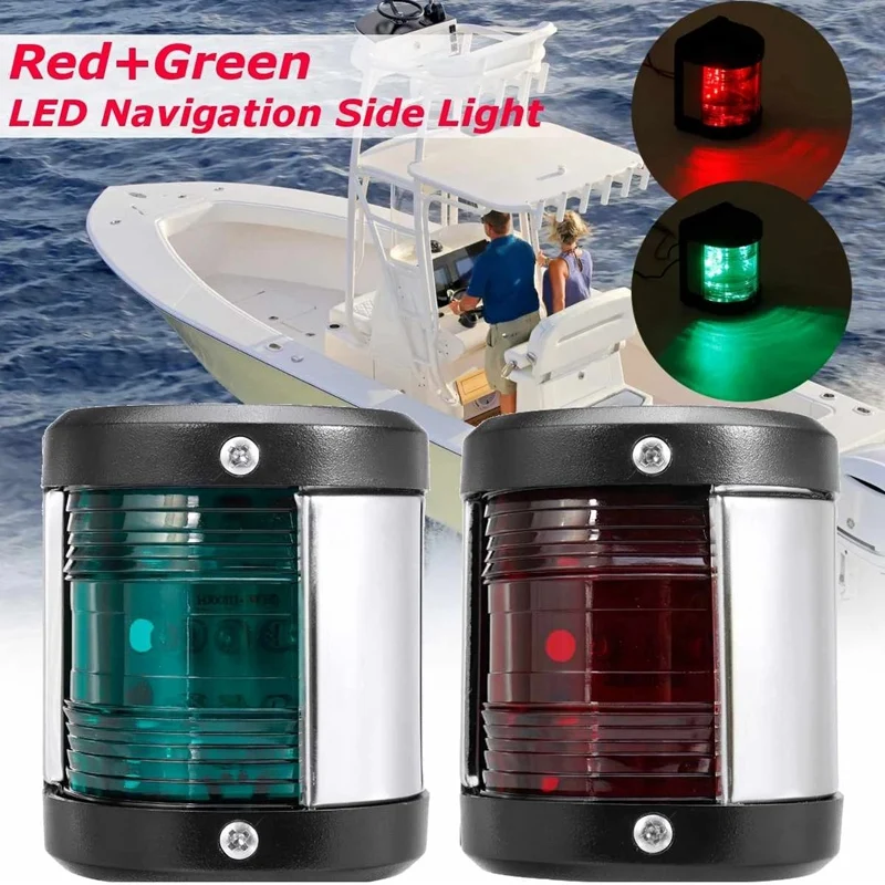 12V Red Larboard Light Green Starboard Light Sailing Signal Warning Light Navigation Running Lamp For Boat Marine