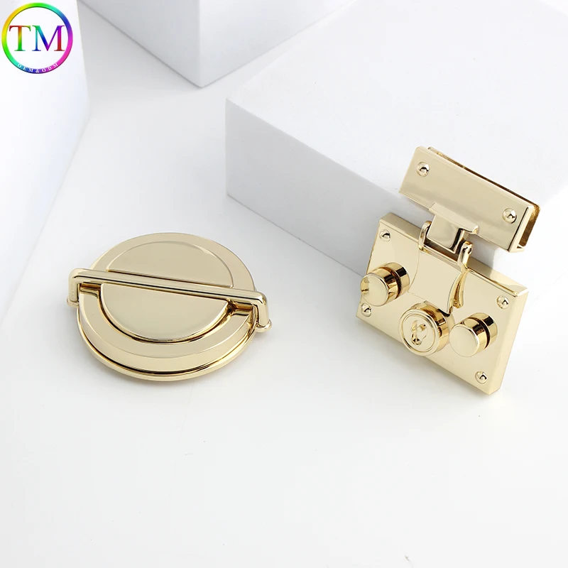 1-10Pcs Metal Clasp Push Turn Twist Locks Folding Lock and Key Lock Buckle Twist Turn Mortise Latch Clasps Hardware Accessories