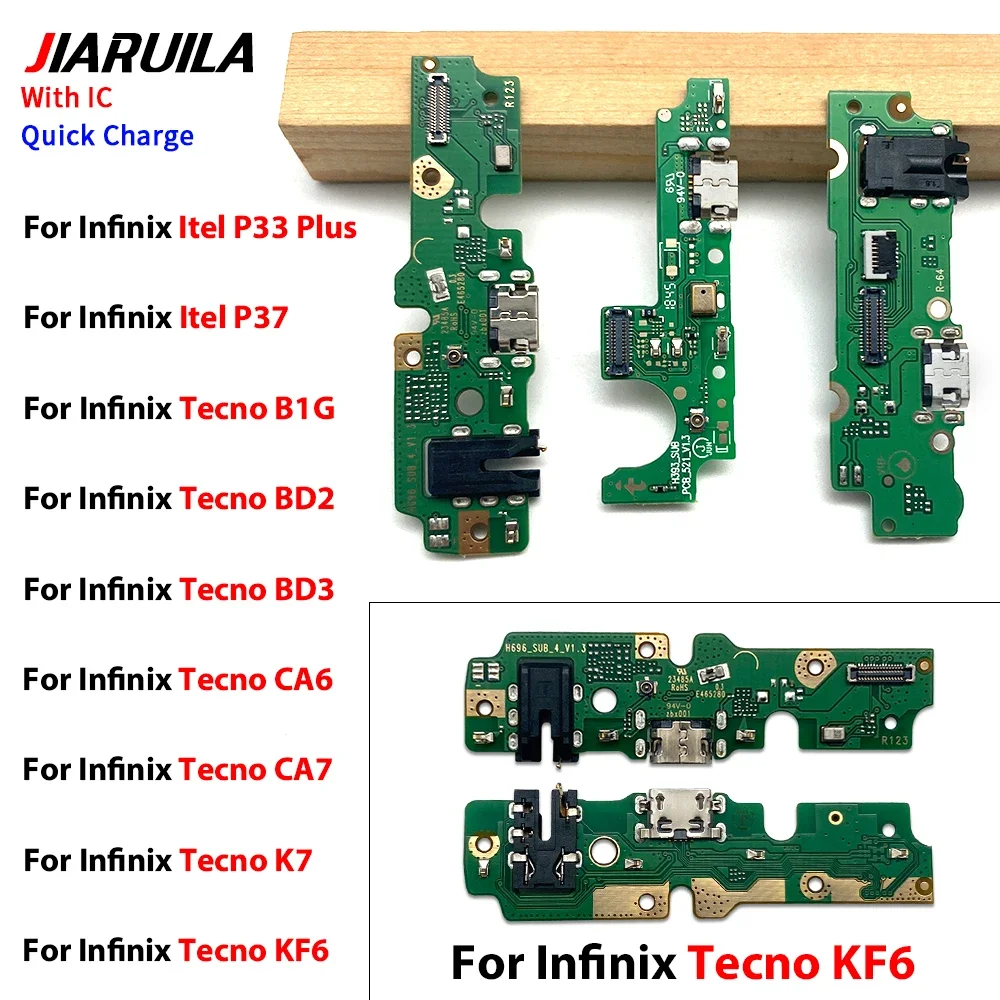 

For infinix Tecno B1G BD2 BD3 CA6 CA7 K7 KF6 LA7 POP 2 Power B1P BB2 4 BC2 4Pro BC3 3 KB7 USB Charging Port Connector Board Flex