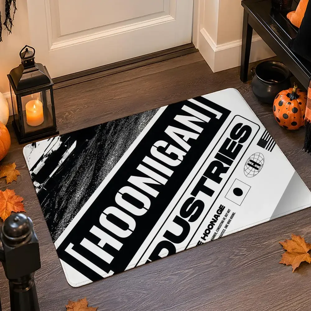 H-Hoonigan Racing Car Modification Floor Mat Flannel Rug Non Slip Absorbent Soft Washable For Entryway Bathroom Kitchen Decor