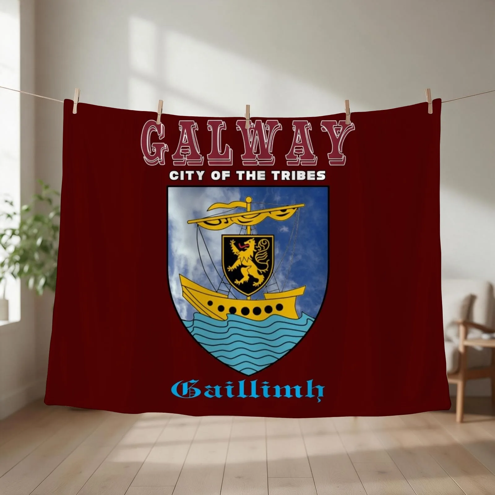 Galway City - City of The Tribes Throw Blanket couch cozy soft plush fuzzy picnic outdoor blanket