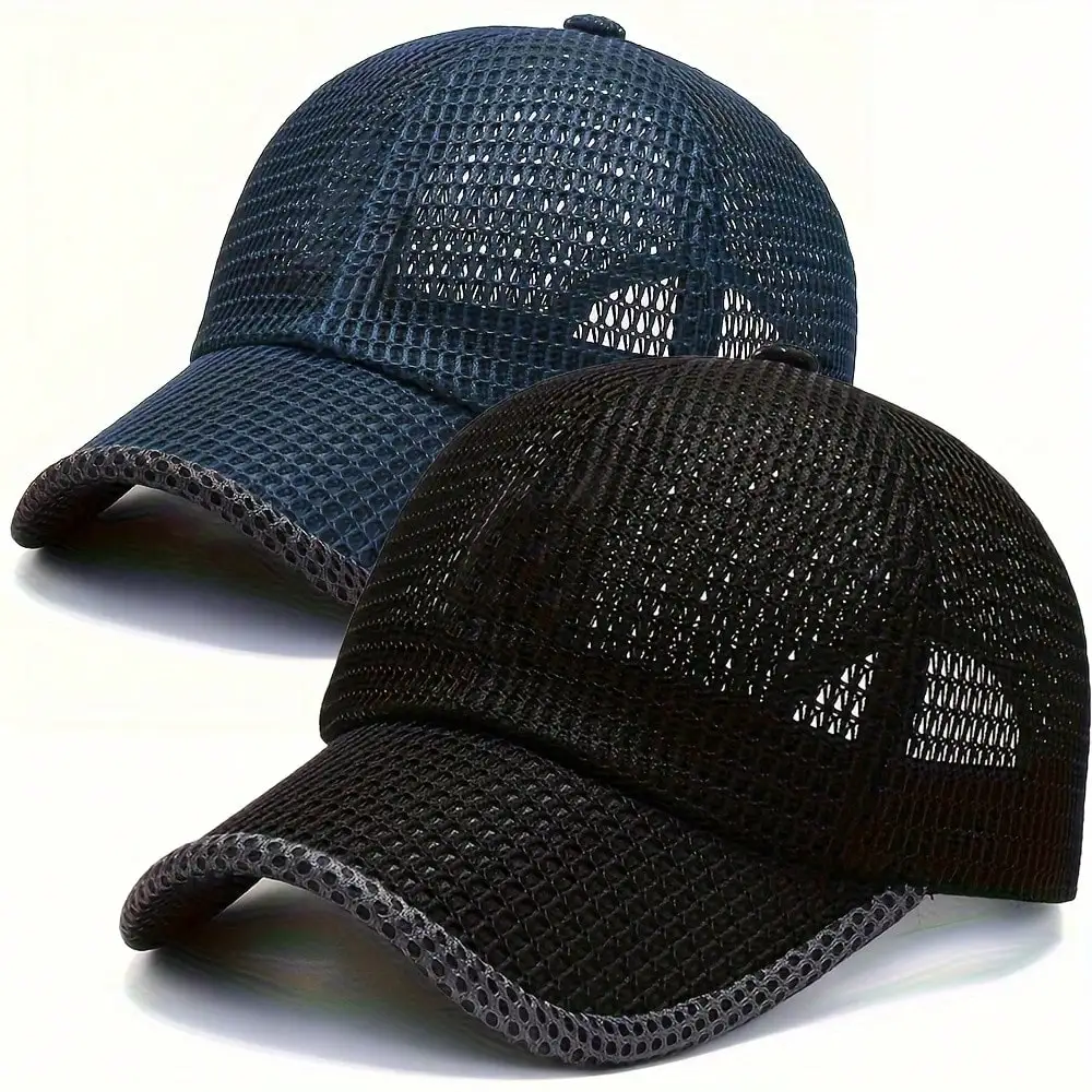 

1Pack Men's Summer Outdoor Casual Sun Protection Fishing Hat Breathable Mesh Baseball Cap Duckbill Cap