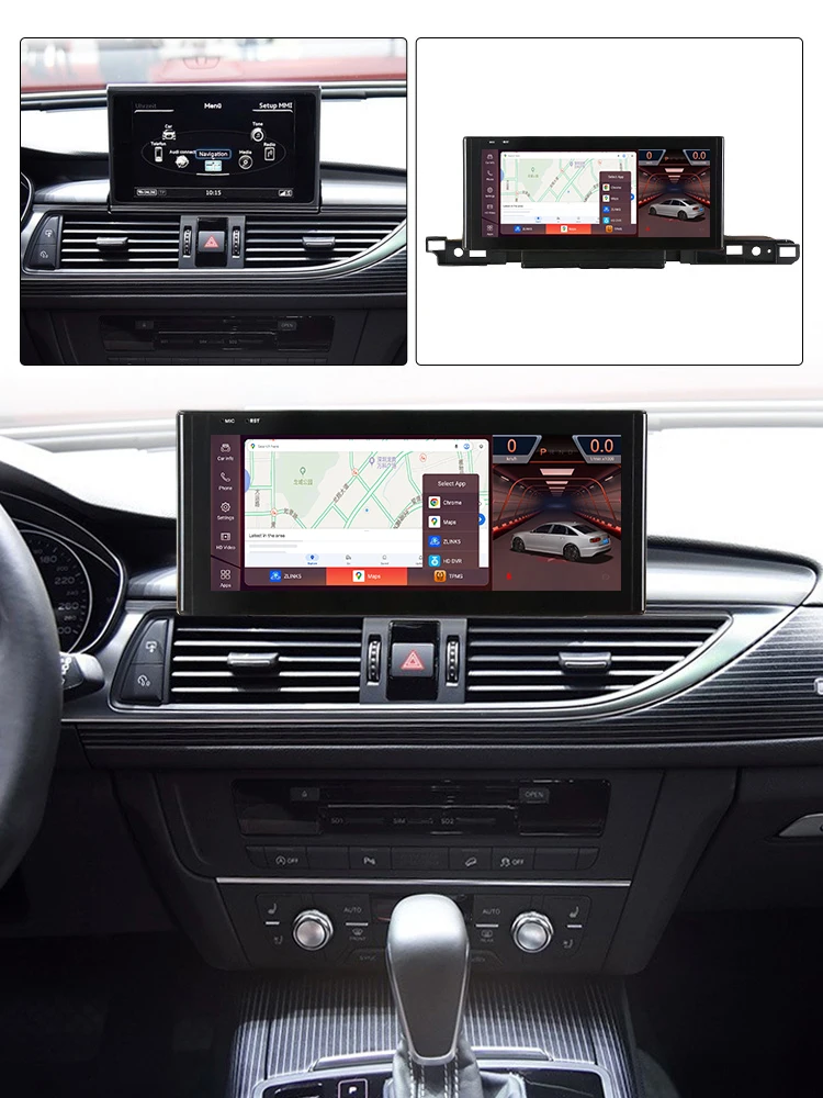 MEKEDE Android 13 8G+256G Radio samochodowe GPS dla A6 A6L A7 C7 RS6 RS7 S6 S7 Video Car-play+auto Stereo Android Dvd Player