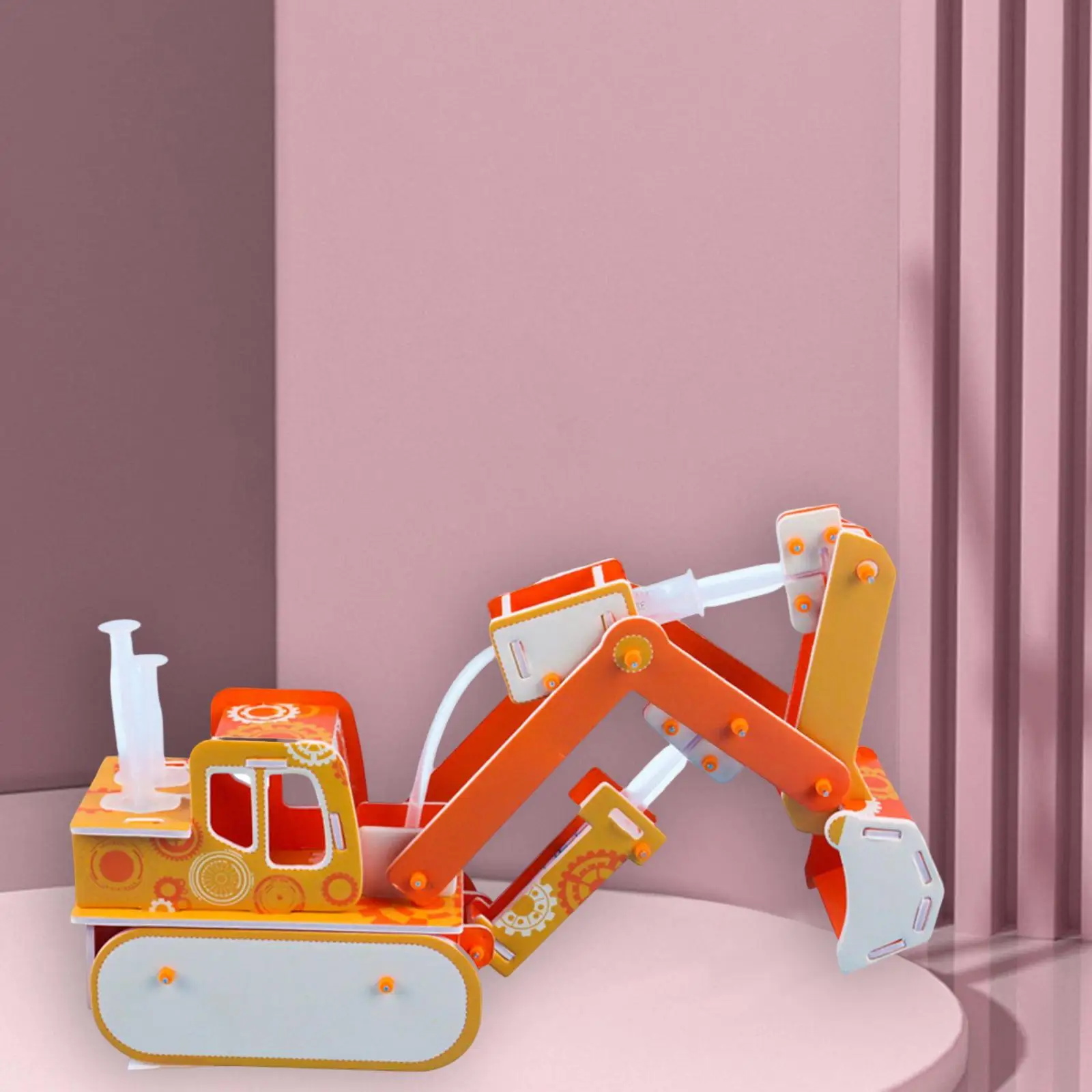 Wooden Hydraulic Excavator Model DIY Engineering Assembly for Motor Skills