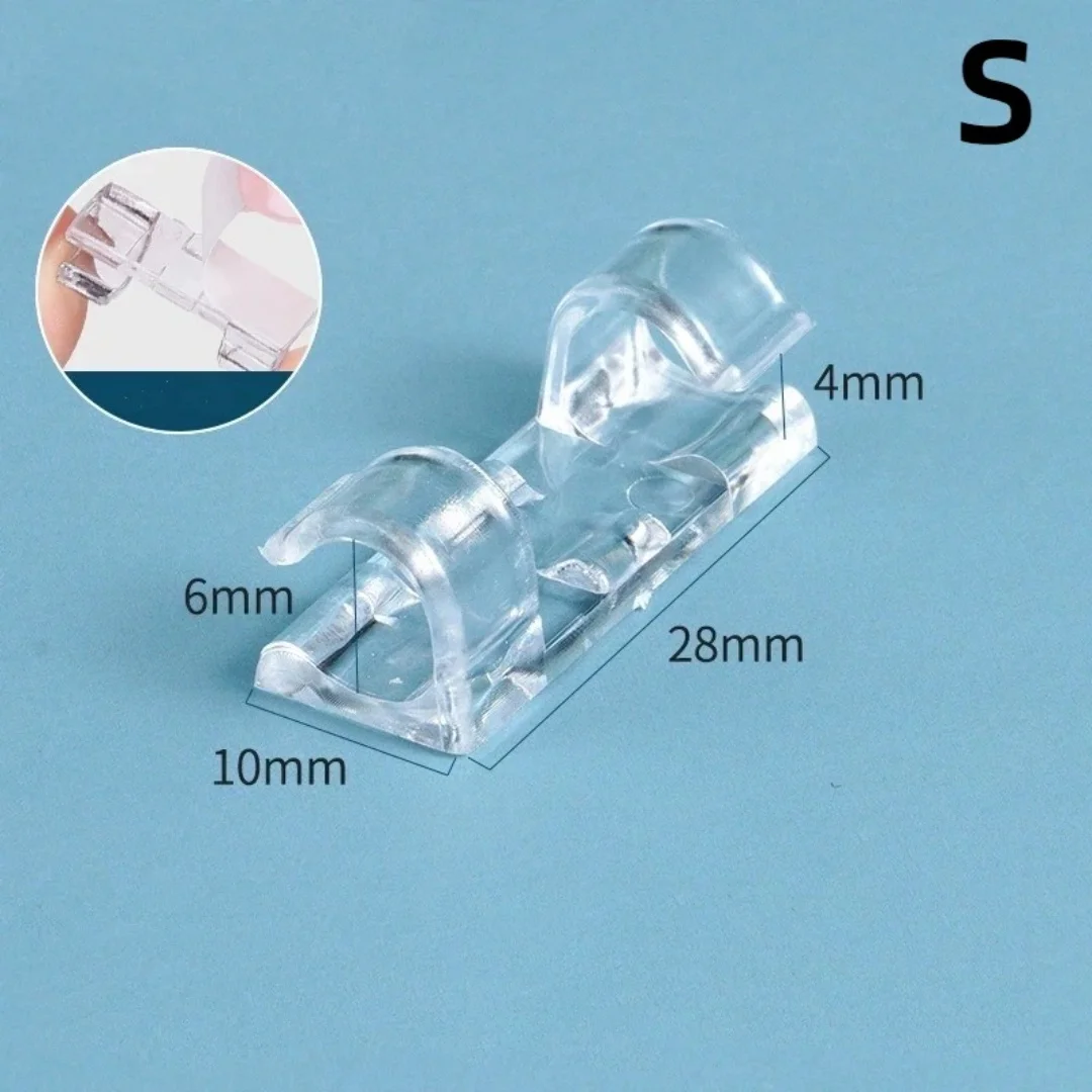 Cable Clips Organizer Drop Wire Holder Cord Management, Self-Adhesive Cable Manager Fixed Clamp Wire Winder For Home Office Car
