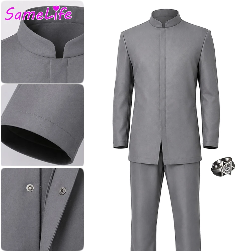 Movie Power of Austin Dr. Evil Cosplay Fantasy Clothing Men Costume Disguise Halloween Adult Male Roleplay Fantasia Party Outfit