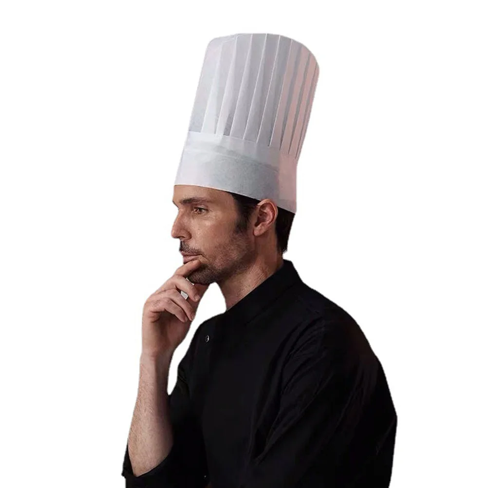 

6Pcs Disposable Chef Hats Premium Non-Woven Material Comfortable Fit for Restaurant Cooking Kitchen Use Disposable Chef Hat