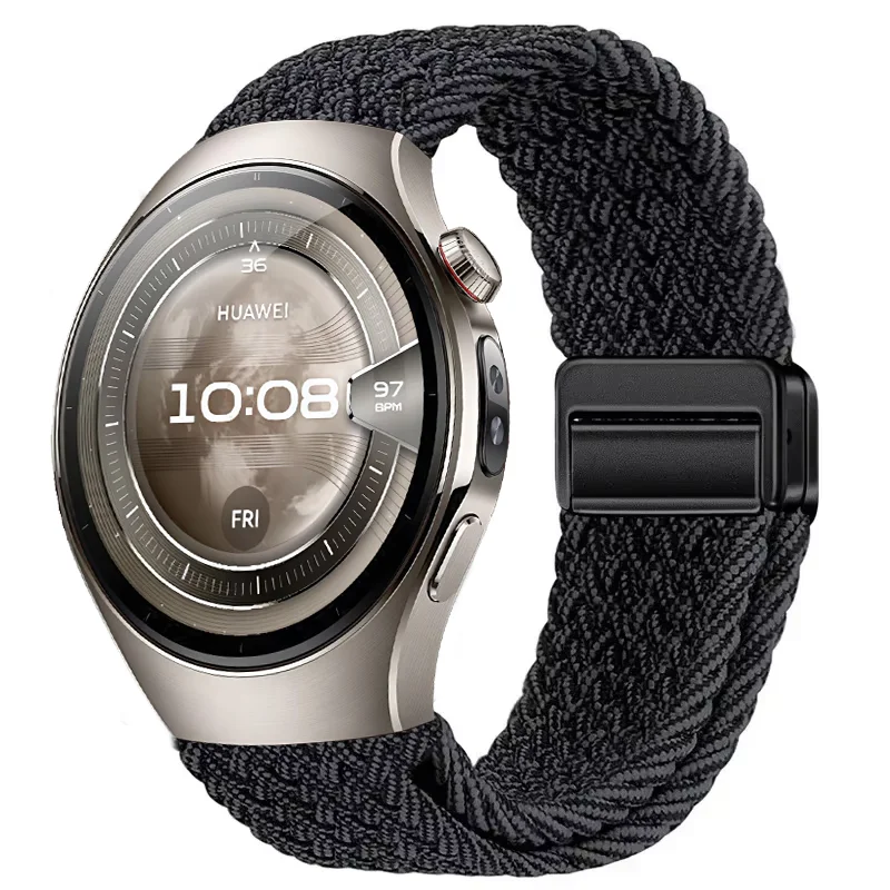 Huawei Watch 5 GT5-4-3、Samsung Galaxy Watch 7 6 5 4 40mm 44mm対応、20mm 22mm ナイロンストラップ、46mm マグネット式ブレスレット リストバンド