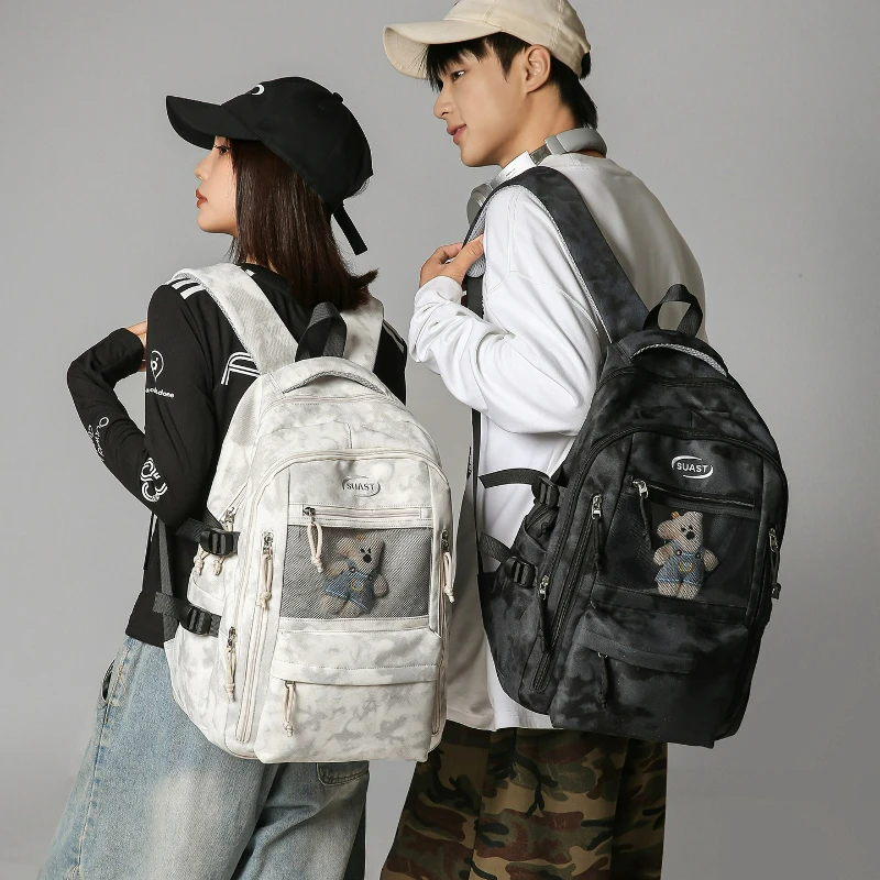 Korean Style Unisex Large Capacity Multilayer Backpacks Lightweight Breathable Student Schoolbag Travel Laptop Backpack