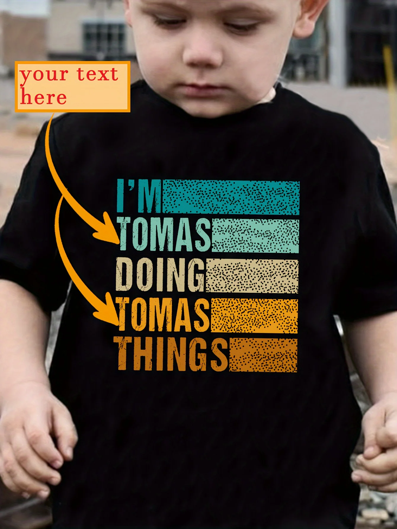 Custom Boys T‑Shirt With 2 Names, Machine Washable Spring Summer Tee