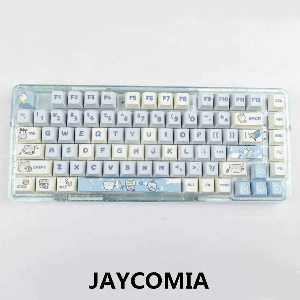 145 Keys/Set PBT keycaps Cherry Profile DYE-SUB Daydream cat Fresh Blue White keycap For Cherry MX Switch Mechanical Keyboard