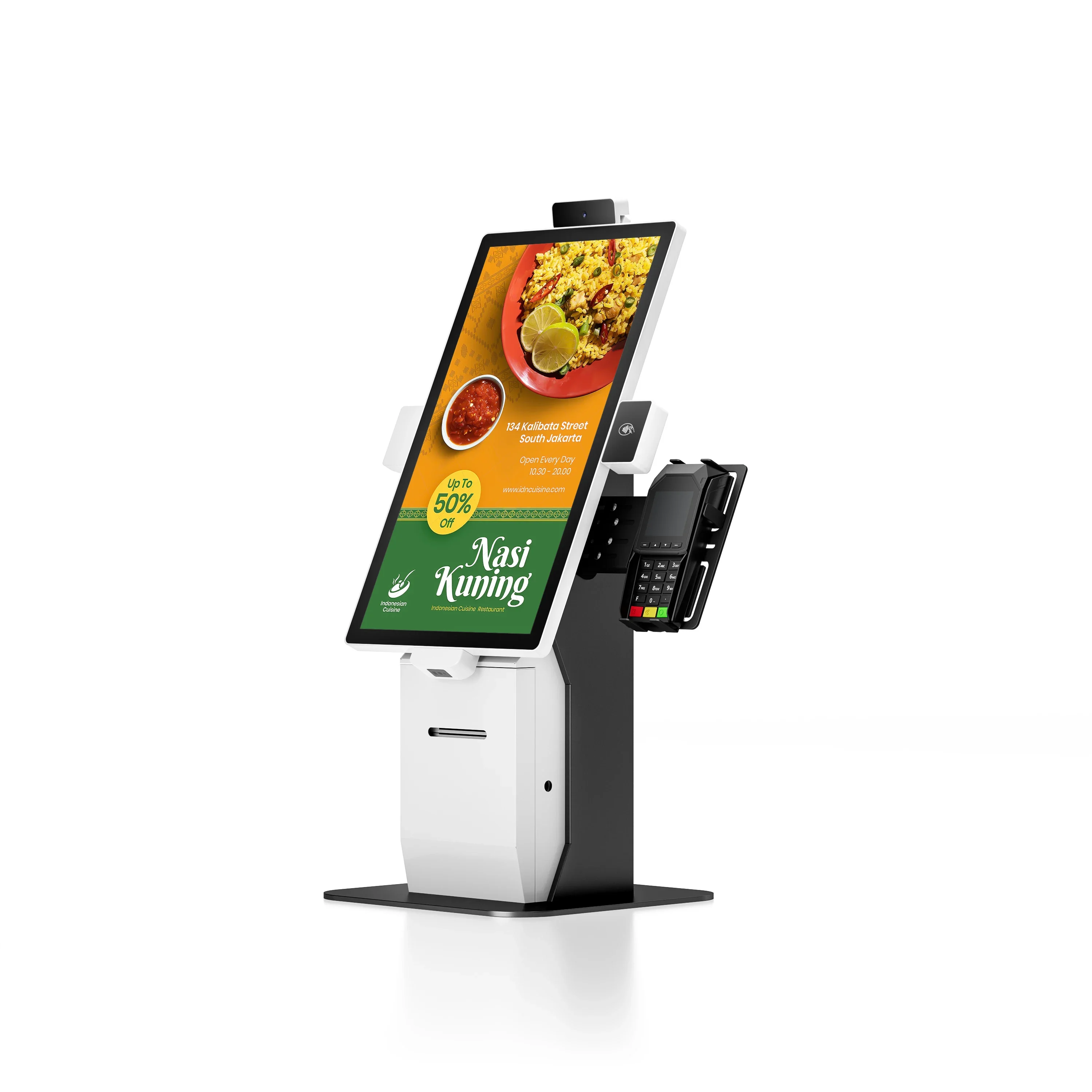 21.5 Inch Self Ordering Kiosk Counter Top LCD Self Service Kiosk Restaurant Payment Kiosk Window Operation System