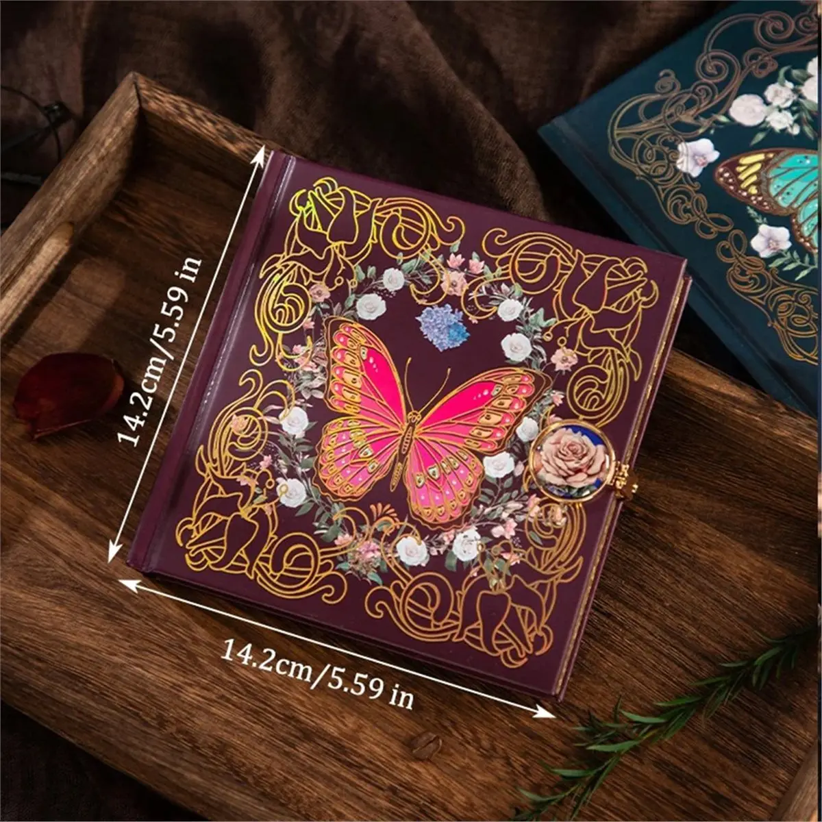 Gothic Fairy Tale Butterfly Hardcover Notebook, Magnetic Buckle, 128 Sheets D