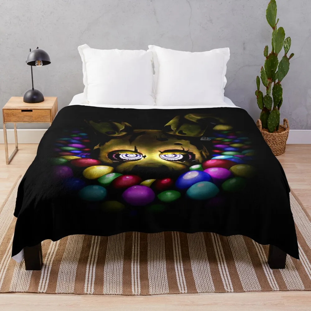 Springtrap - Into The Pit V3 Throw Blanket Beautifuls Hairy Custom Blankets