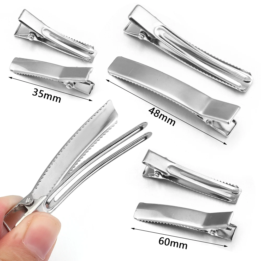 20PCS Hair Alligator Clips Metal Single Prong Duck Bill Hair Clips Flat Top with Teeth Curl Clips for Hair Accessories DIY