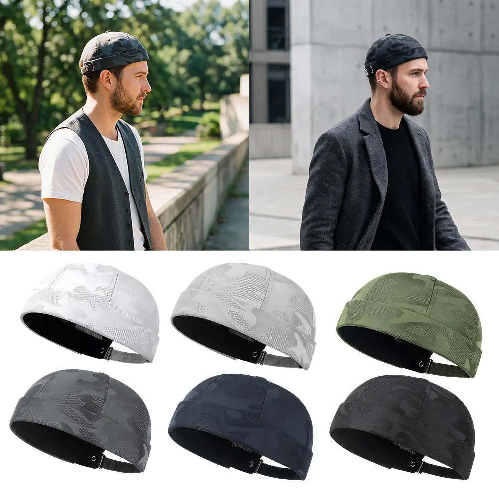 

Summer Beanie Hats Streetwear Hip Hop Landlord Hat Hats Breathable Brimless Literary Sailor Cap Adjustable Unisex Docker Caps