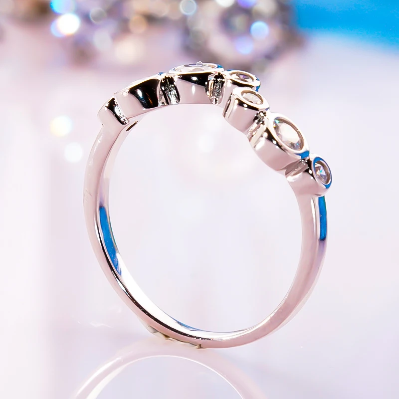 FENTTECI New Trendy Moissanite Diamond Ring Pt950 Platinum Irregular Ring for Women Engagement Wedding Party Fine Jewelry