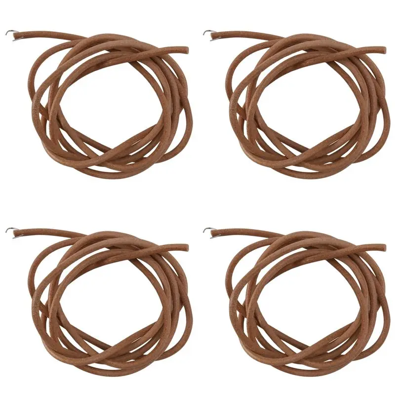 ABWZ-4Pcs 72 Inch 183 Cm Leather Belt Treadle Parts + Hook For Singer Sewing Machine