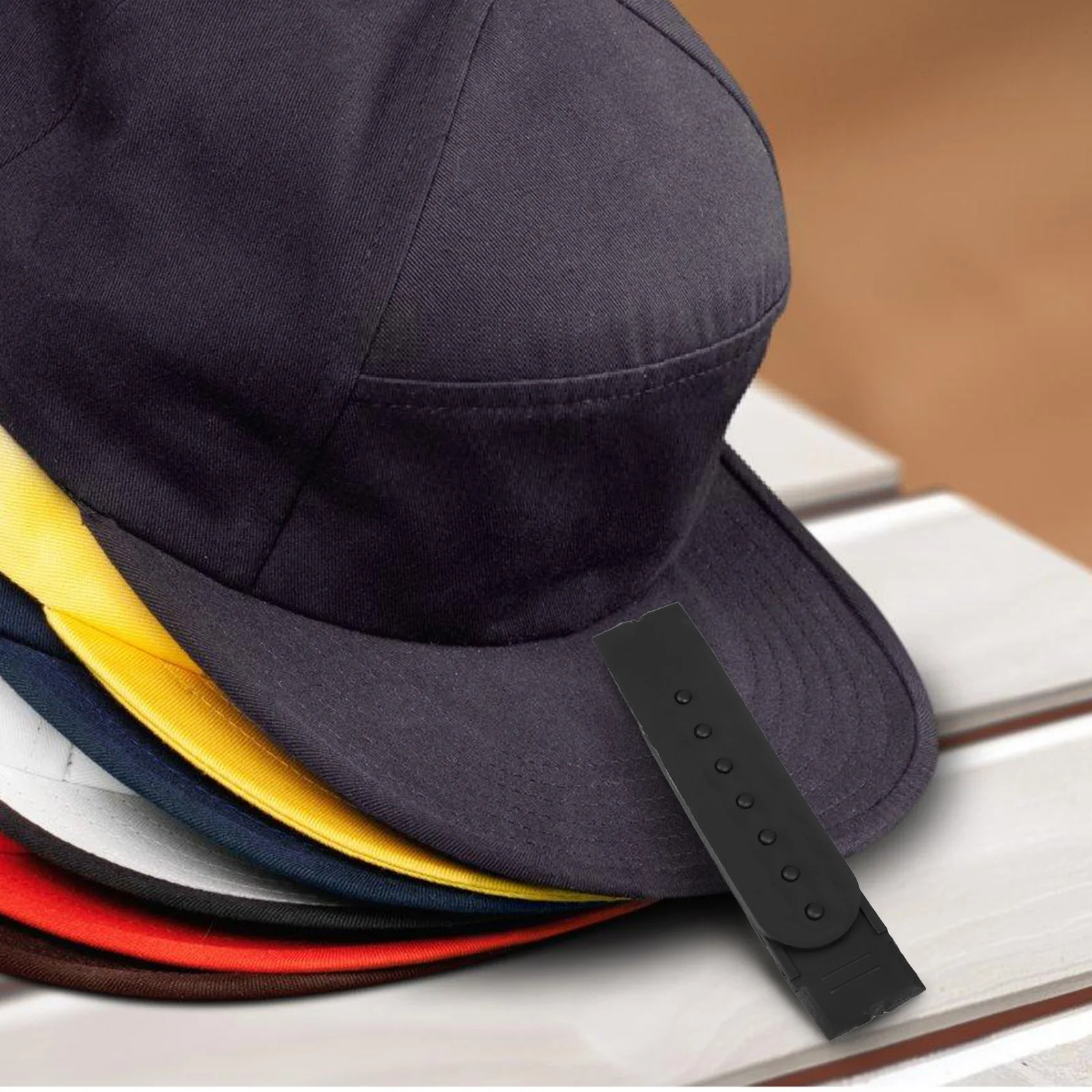 

12pcs Snapback Buckle Strap Adjustable Hat Replacement Fastener PE Plastic Seven Hole Design Black Color