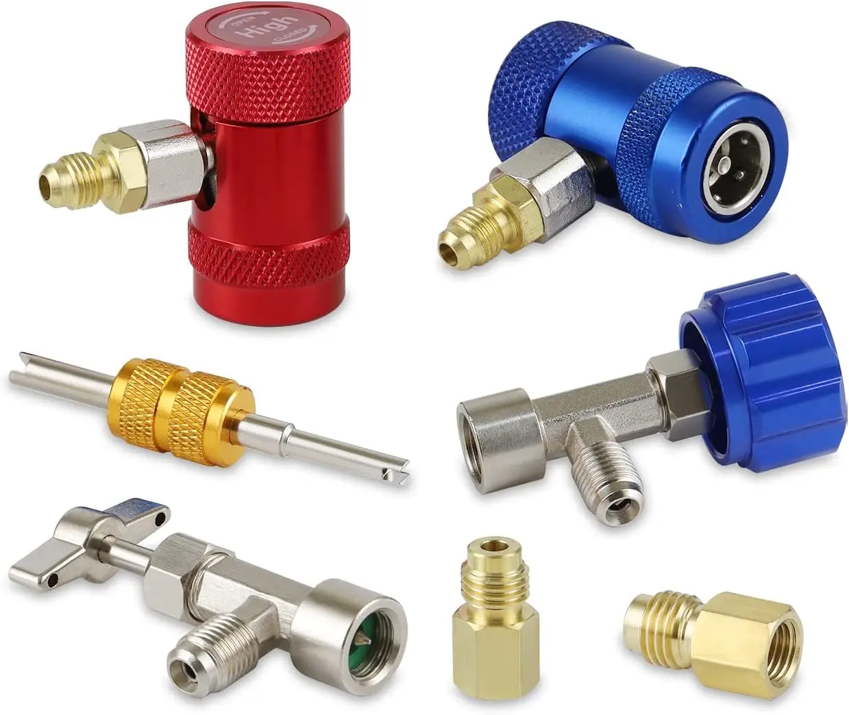 

Автомобильный адаптер кондиционера R1234YF с самозапечатывающимся краном для банки, комплект быстроразъемных соединителей AC R1234