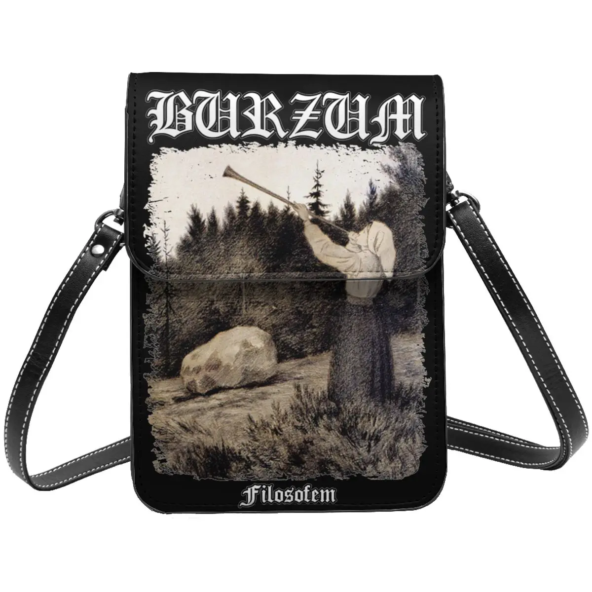 Burzum Filosofem الجلود حقيبة الهاتف الخليوي الملحقات الحديثة فتاة صغيرة الكتف حقيبة بطاقة حالة دائم