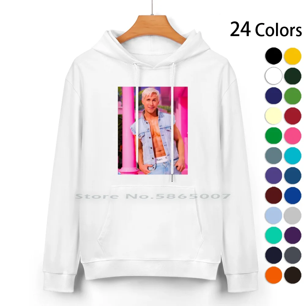 Ryan Gosling-Ken-( 2023 ) Pure Cotton Hoodie Sweater 24 Colors Ken Shirtless Ryan Gosling Margot Robbie Pink Retro Vintage 2023