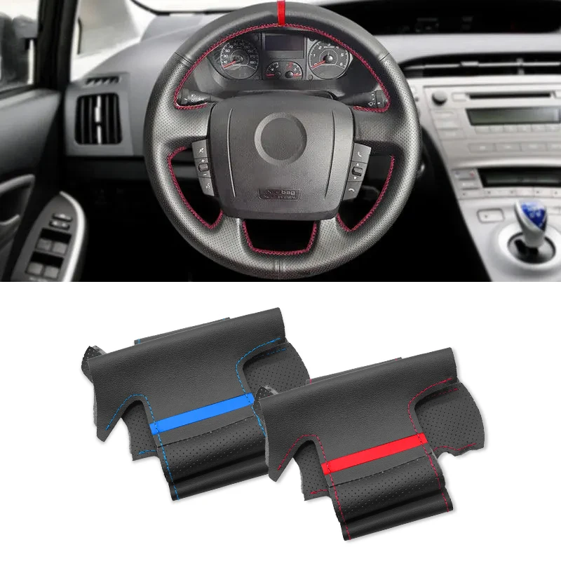 For Peugeot Boxer Citroen Jumper Fiat Ducato 2006-2019 Ram ProMaster 2020 Hand Stitched Car Steering Wheel Cover Leather Trim