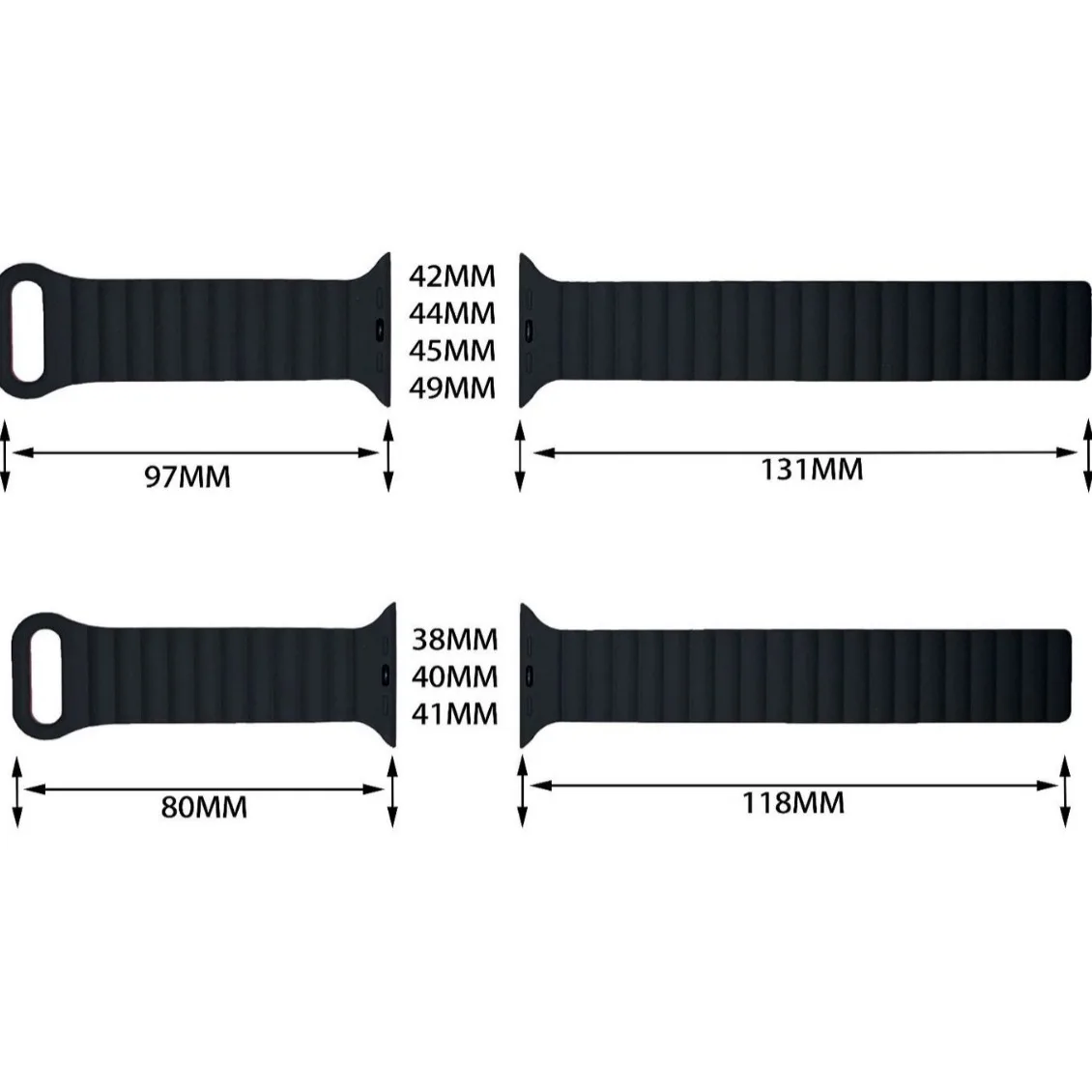 Banda de Silicone Magnética Dual Color para Apple Watch, Strap para iWatch, Compatível com Apple Watch Band 7 e 6