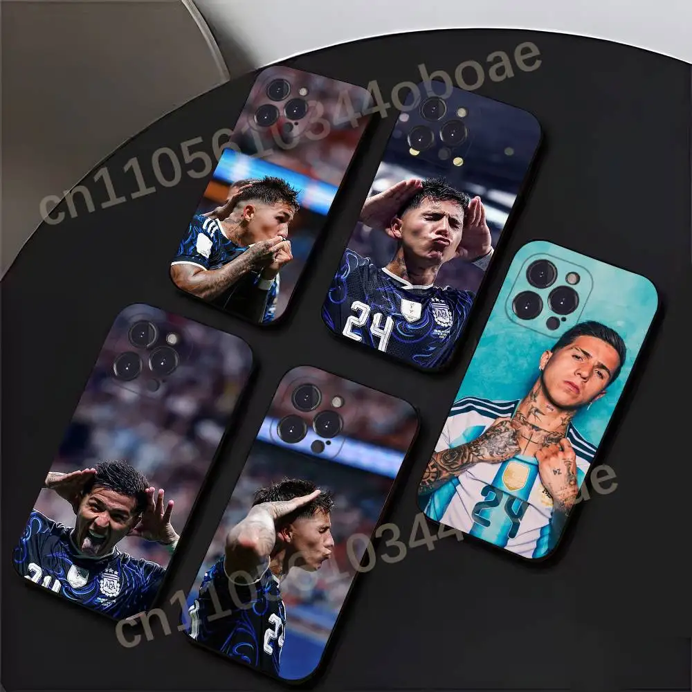 Чехол для телефона E-Enzo Fernandez 8 Argentina для iPhone 17, 16, 15, 14, 13, 12, 11, Pro, Max, Plus, мягкий, черный