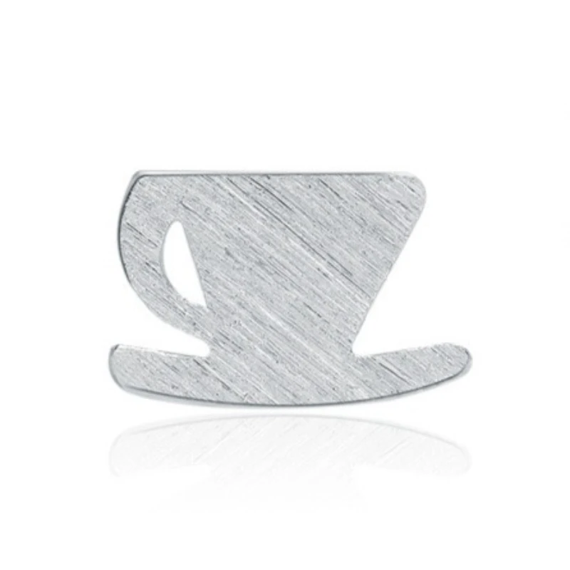 

Серьги-гвоздики из стерлингового серебра 925 пробы с чайником и чашкой, модный асимметричный дизайн, подарок для девочек, элегантные украшения для ушей для женщин