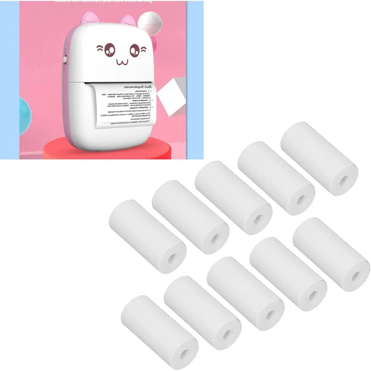 Printable Paper Rolls Mini Printer Paper Thermal Label 3/9/20 Rolls 57 X 25mm White Printable Heat Sensitive Thermal Paper Rolls