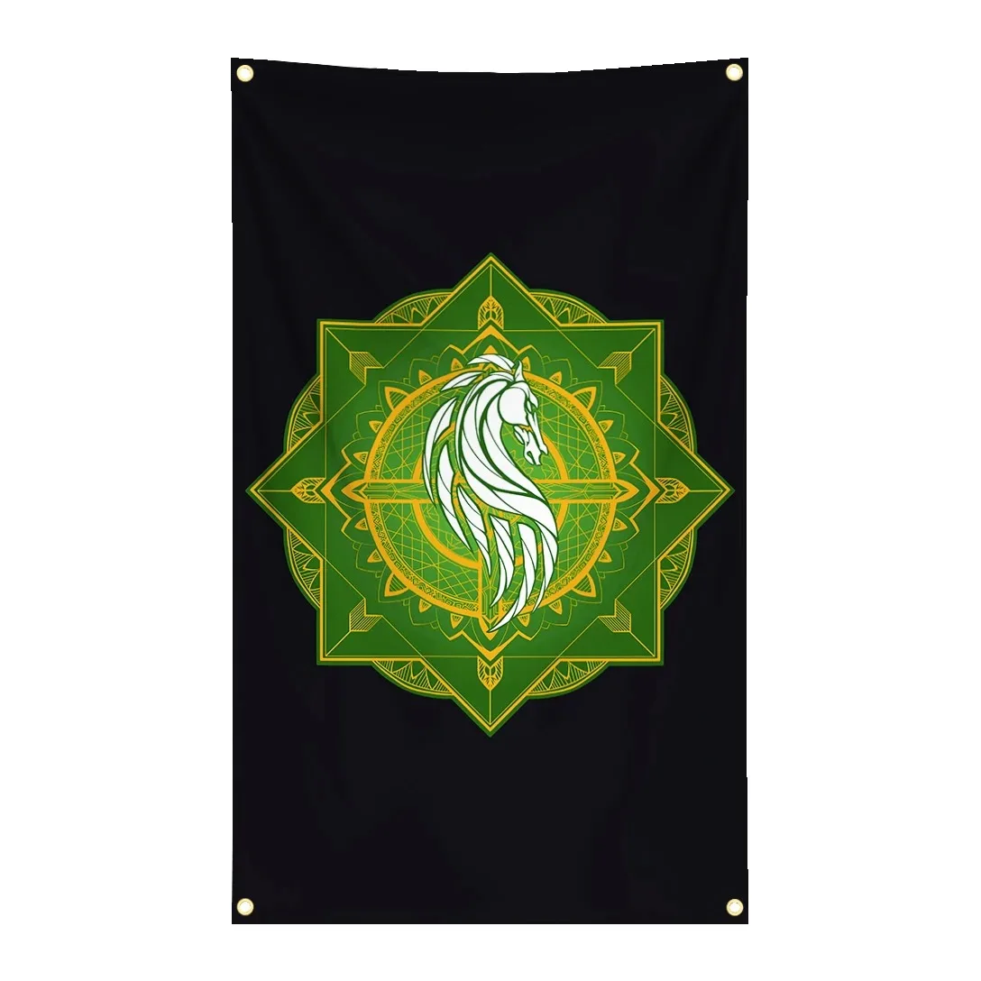 The Kingdom of Rohan Flag Riddermark Tapestry Polyester Digital Printing Banner for Garage Wall Art Out Door Decoration