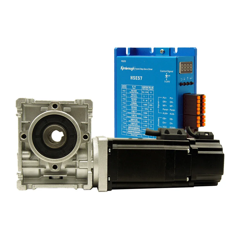 Worm Geared Braked Nema23 2.3N.m(328oz-in) Closed Loop Stepper Motor 4A and Driver HSE57 Step Motor with Encoder